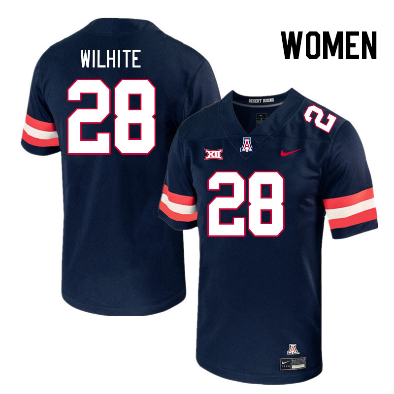 Women #28 Anthony Wilhite Arizona Wildcats Big 12 Conference College Football Jerseys Stitched-Navy